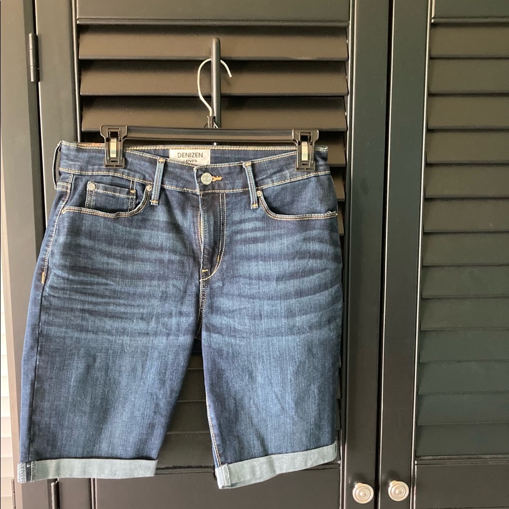 Denim Levis brand Long shorts.